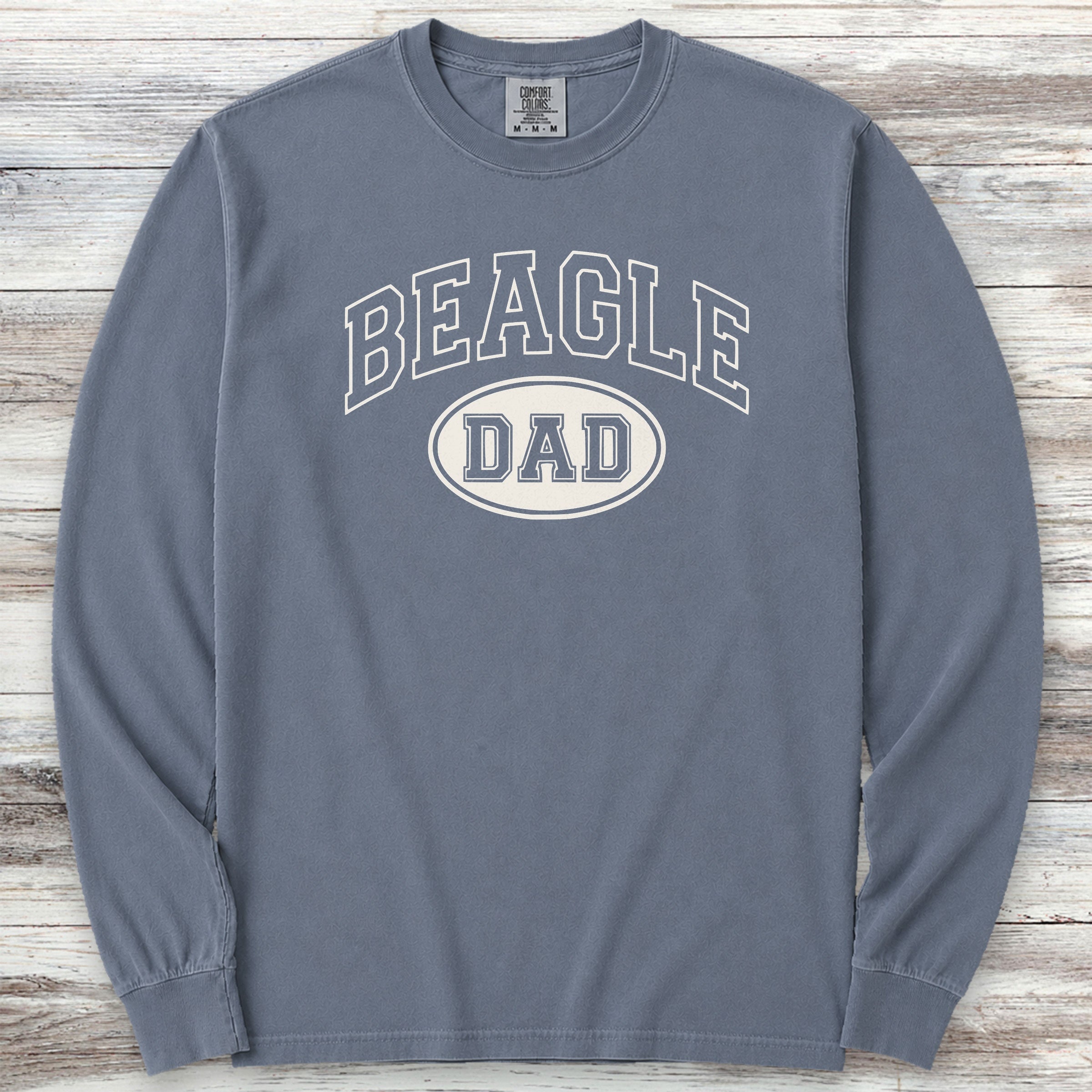 Beagle Dad Long Sleeve Tee - Blue Jean