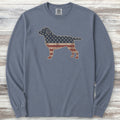 Labrador Retriever Vintage USA Long Sleeve Tee - Blue Jean