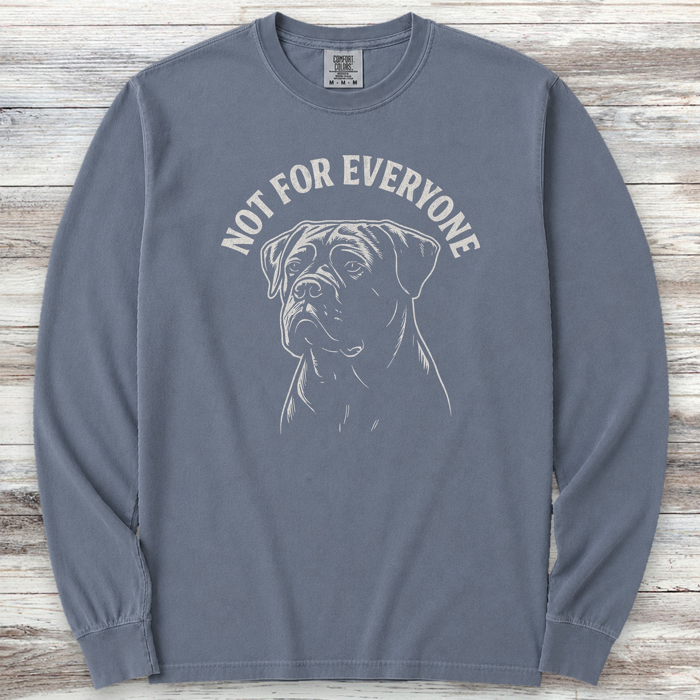 Cane Corso Not Everyone Natural Long Sleeve Tee - Blue Jean