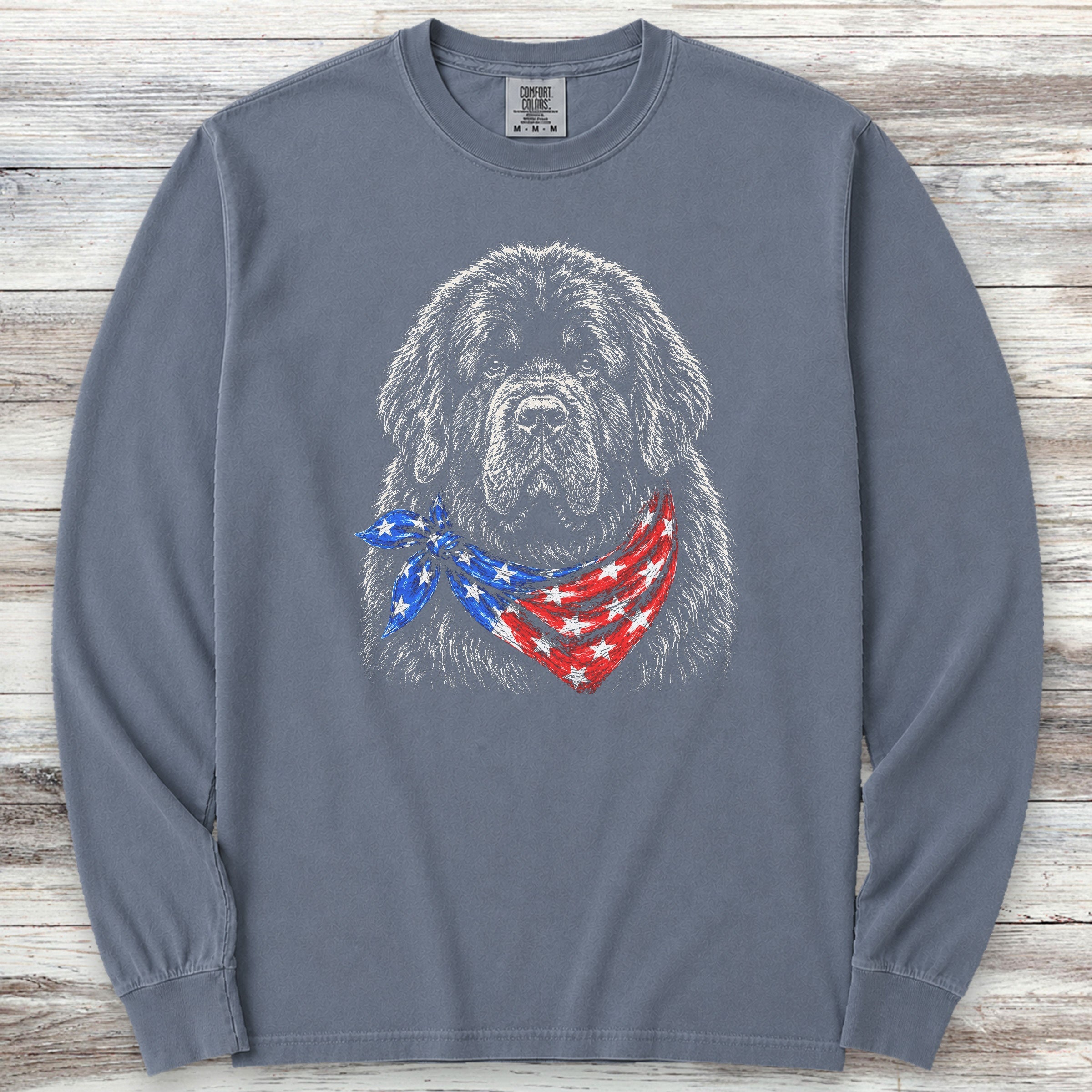 Newfoundland Patriot Long Sleeve Tee - Blue Jean