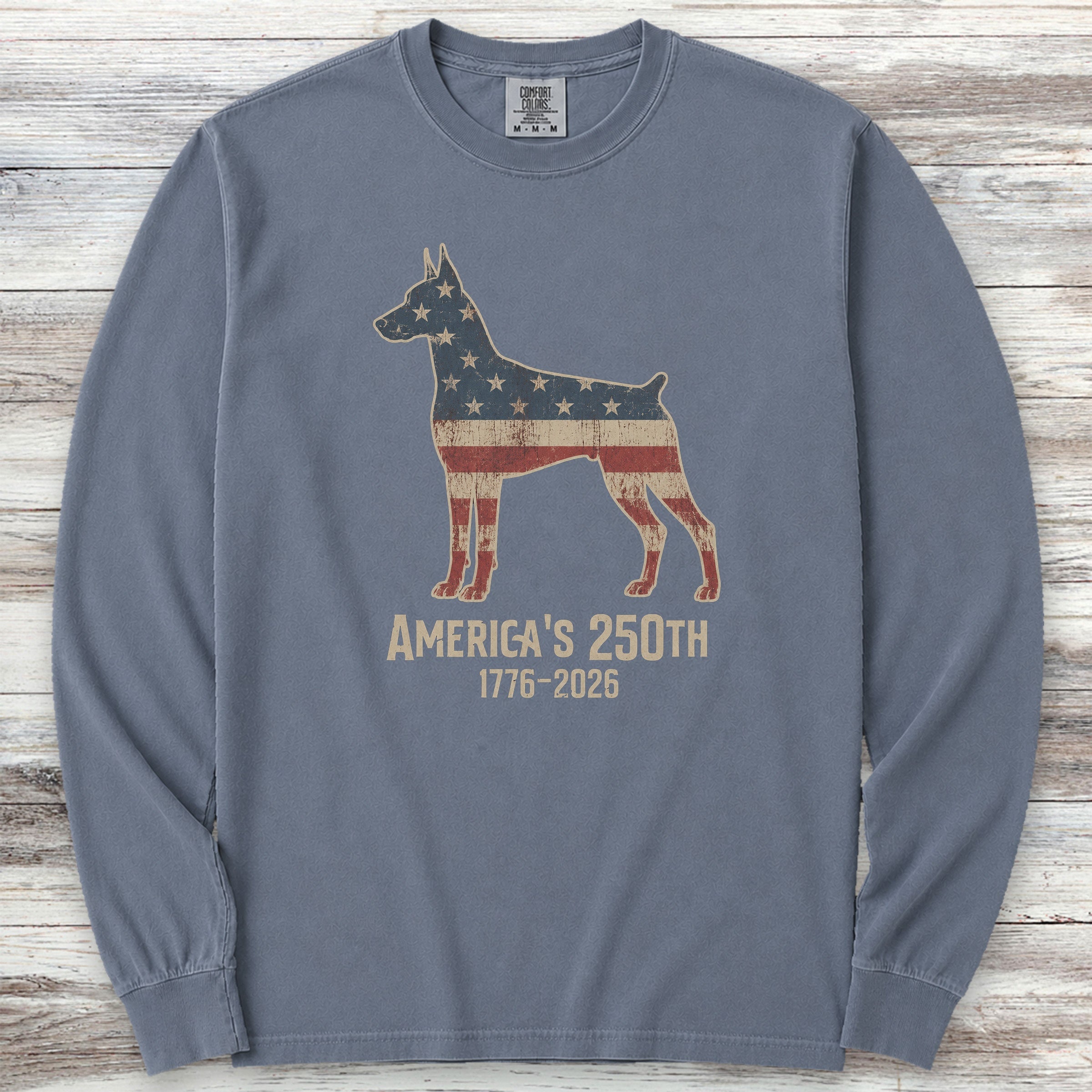 Doberman 250 Long Sleeve Tee - Blue Jean