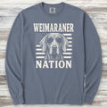 Weimaraner Nation Long Sleeve Tee - Blue Jean