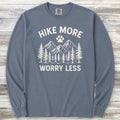 Hike More Worry Less Long Sleeve Tee - Blue Jean