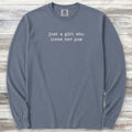 Pomeranian Girl Long Sleeve Tee - Blue Jean