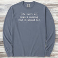 Dogs & Camping Long Sleeve Tee - Blue Jean