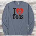 I Heart Dogs Long Sleeve Tee - Blue Jean