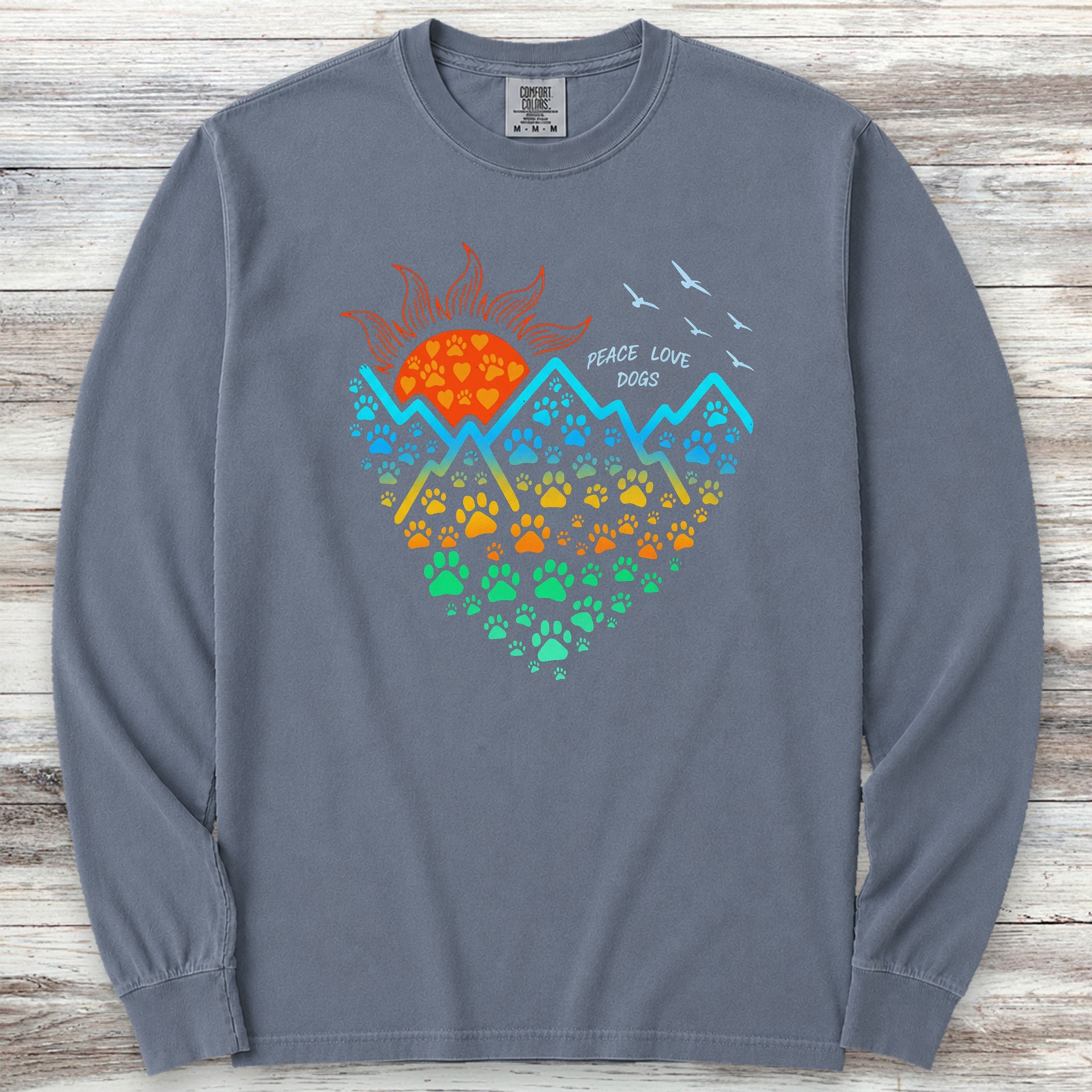 Adventure Heart Long Sleeve Tee - Blue Jean