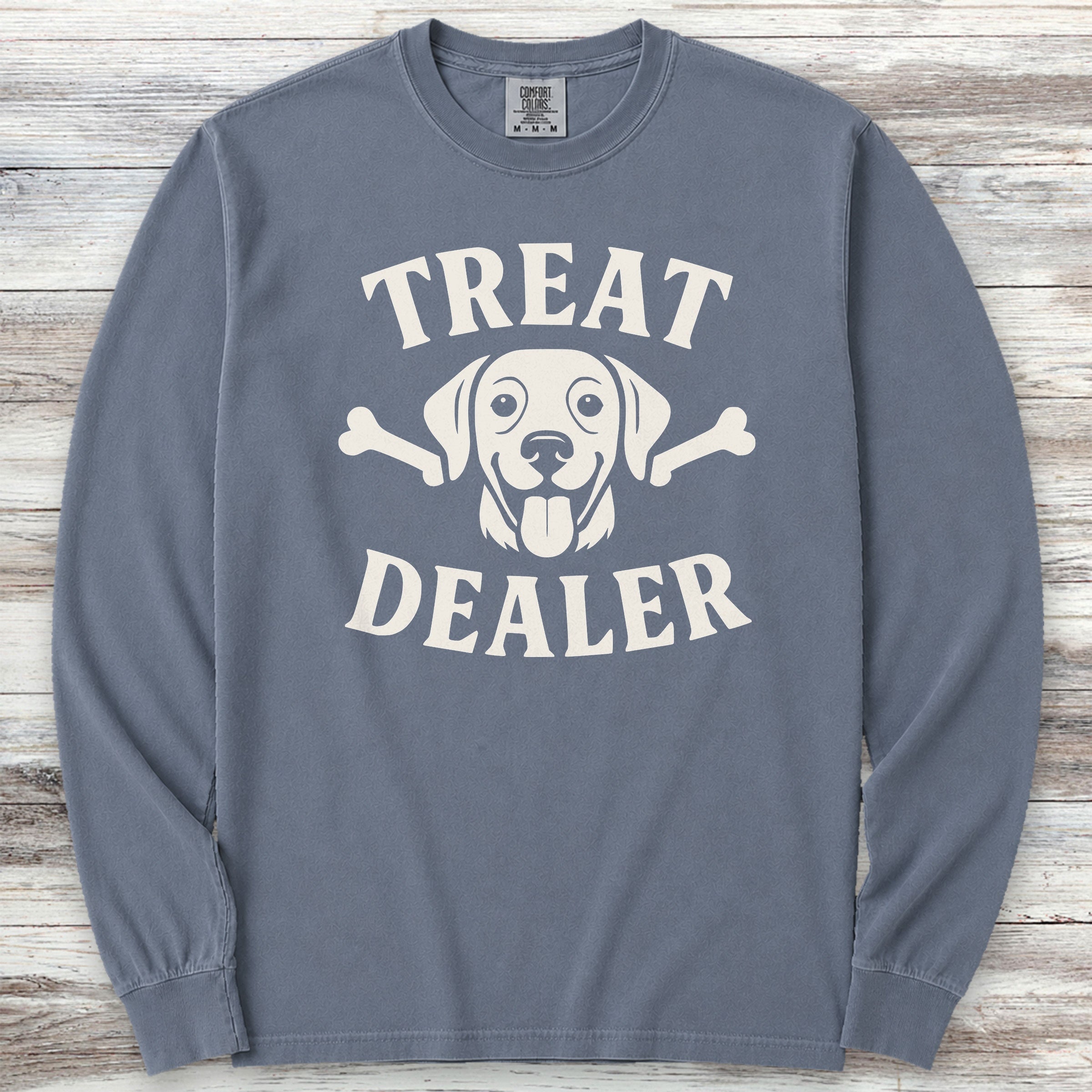 Treat Dealer Bones Long Sleeve Tee - Blue Jean