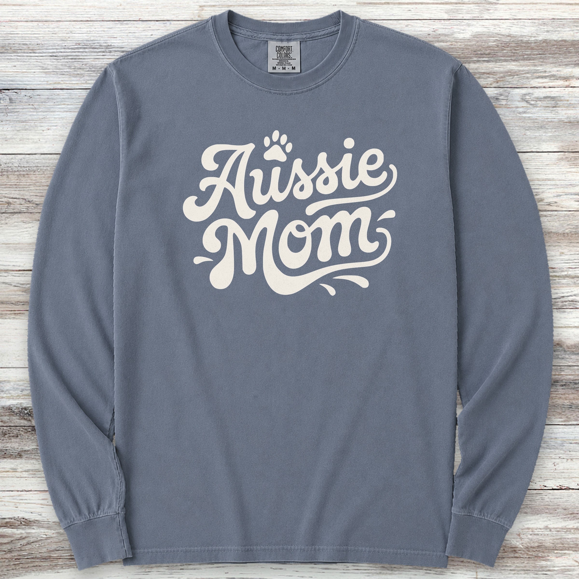 Aussie Groovy Mom Long Sleeve Tee - Blue Jean