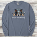 Australian Cattle Dog Blue Heeler Nope Long Sleeve Tee - Blue Jean