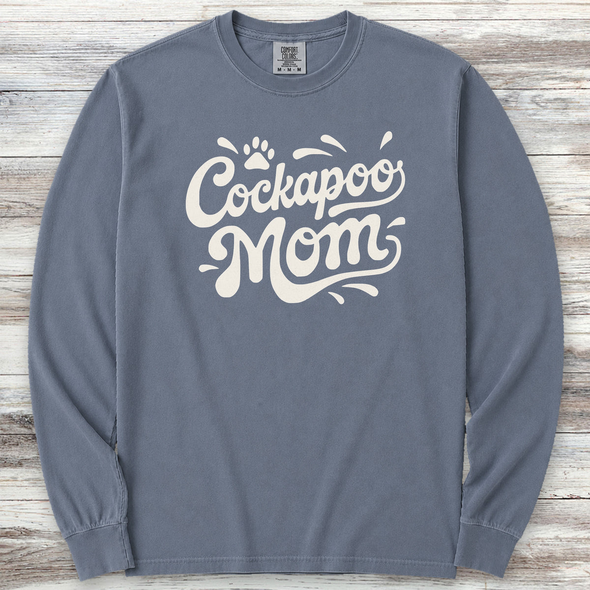 Cockapoo Groovy Mom Long Sleeve Tee - Blue Jean