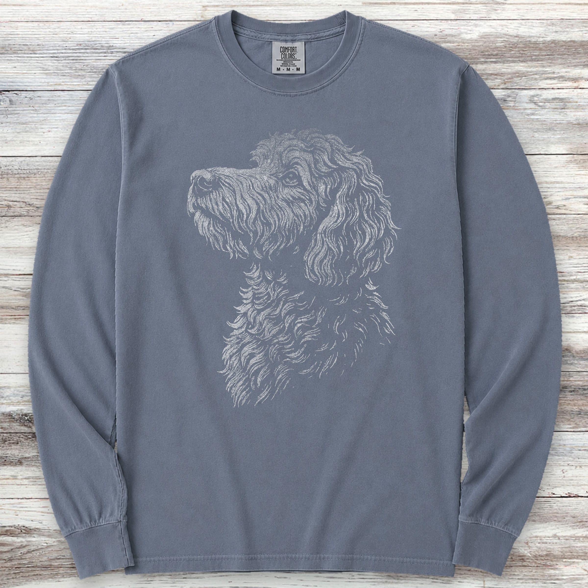 Doodle Loyalty Long Sleeve Tee - Blue Jean