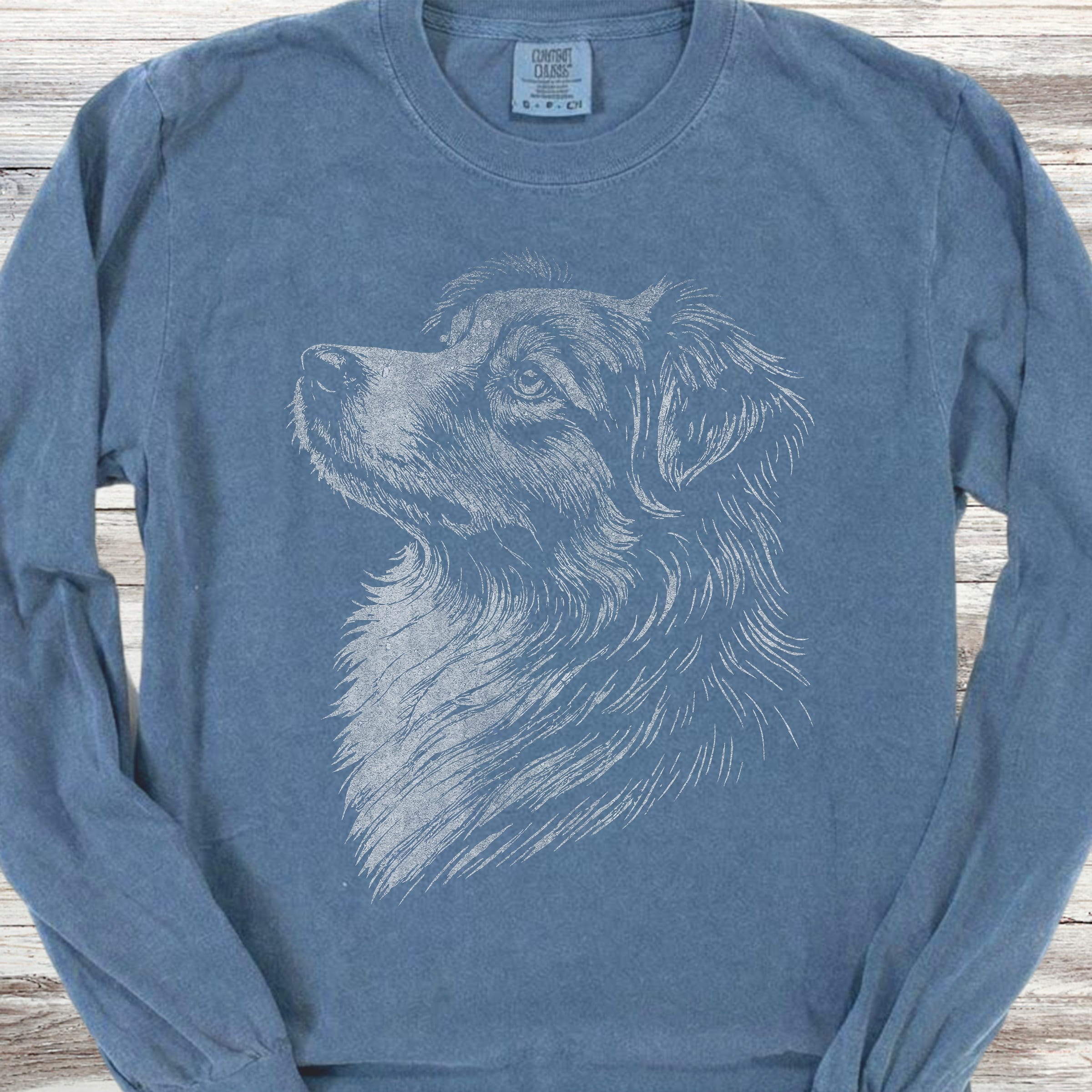 Australian Shepherd Loyalty Long Sleeve Tee - Blue Jean
