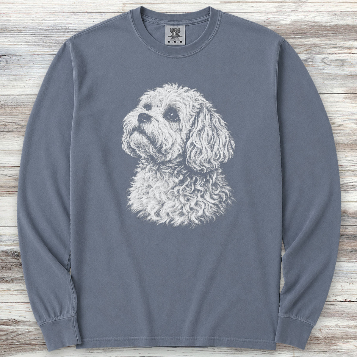Maltipoo Loyalty Long Sleeve Tee - Blue Jean