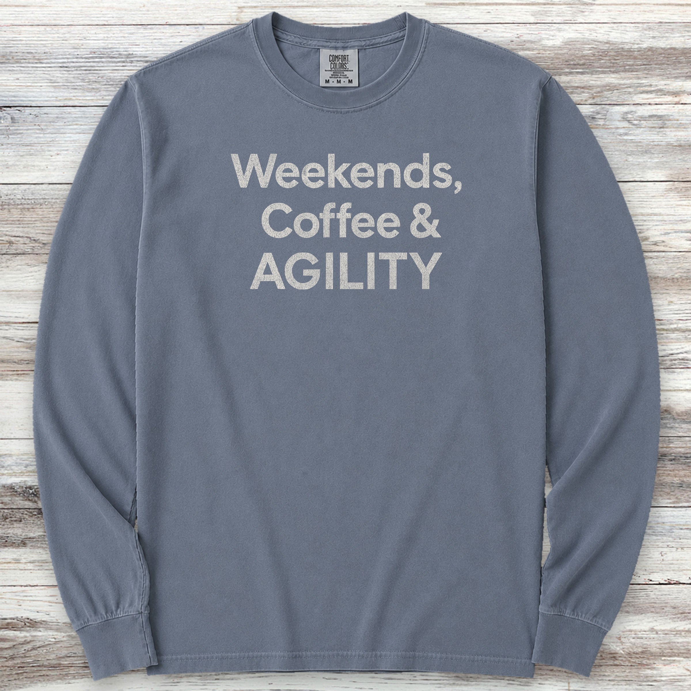 Weekends Coffee Agility Long Sleeve Tee - Blue Jean