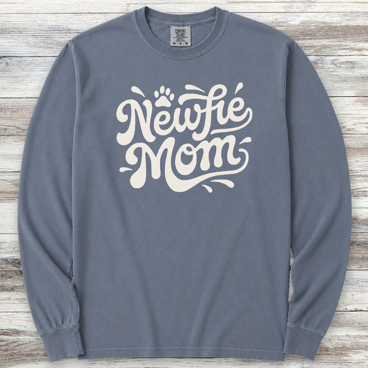 Newfoundland Groovy Mom Long Sleeve Tee - Blue Jean
