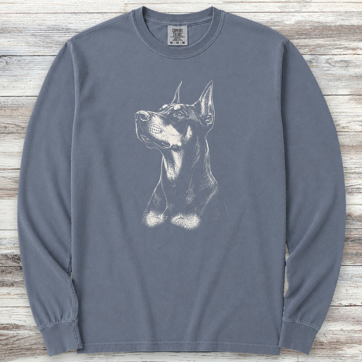 Doberman Loyalty Long Sleeve Tee - Blue Jean