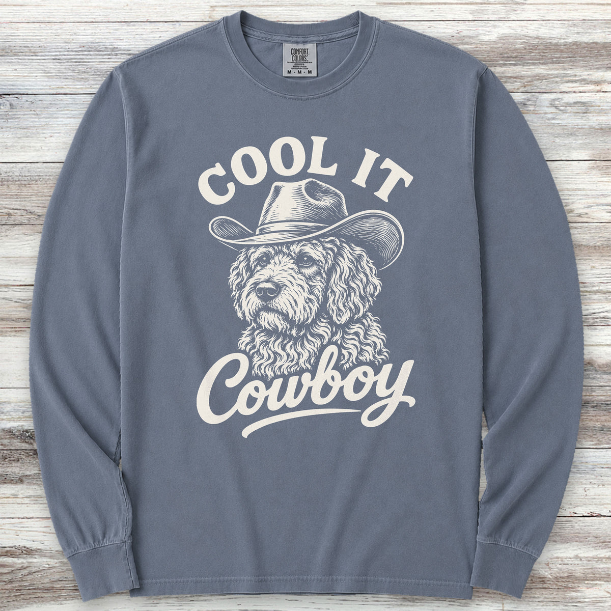 Labradoodle Cool It Long Sleeve Tee - Blue Jean