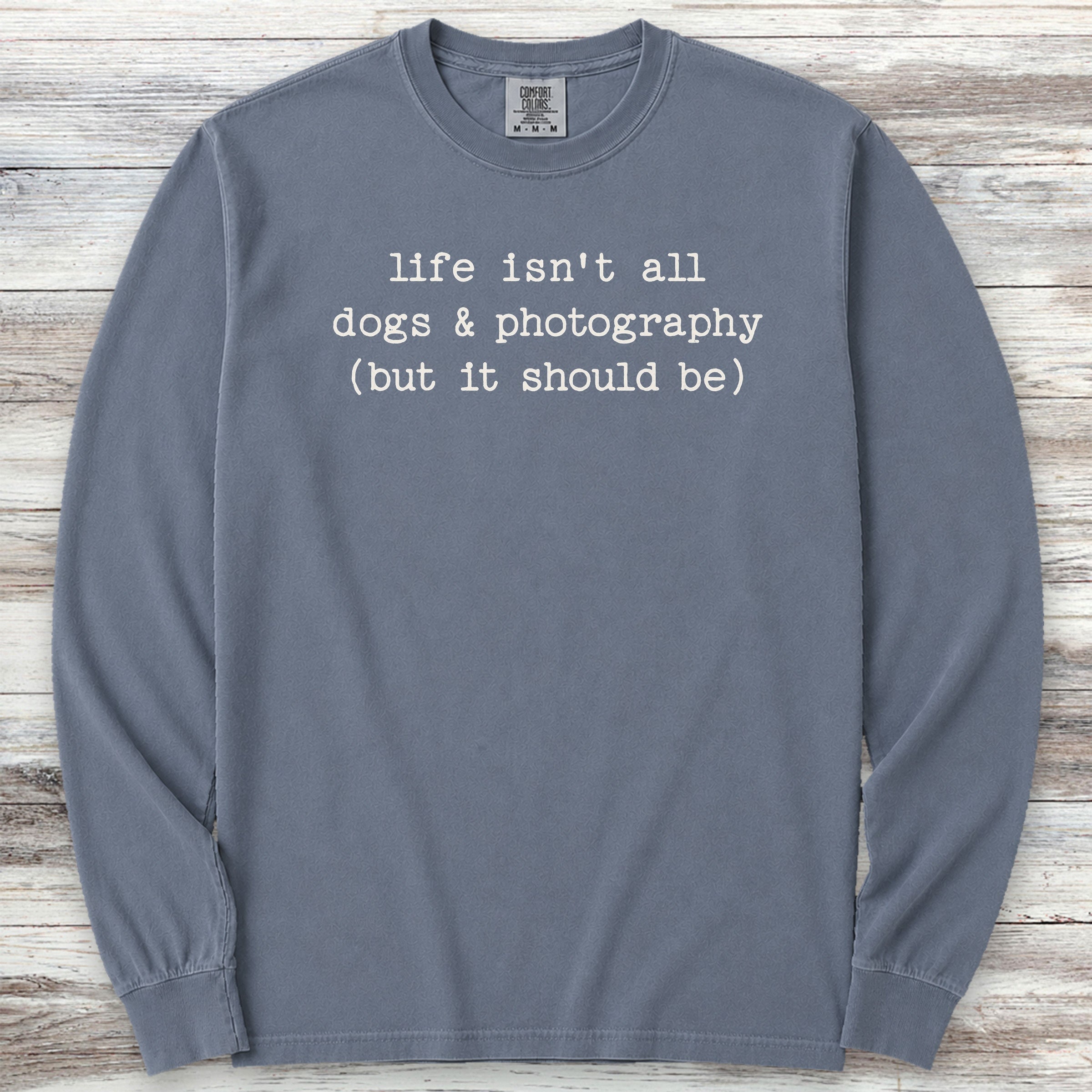 Dogs & Photography Long Sleeve Tee - Blue Jean