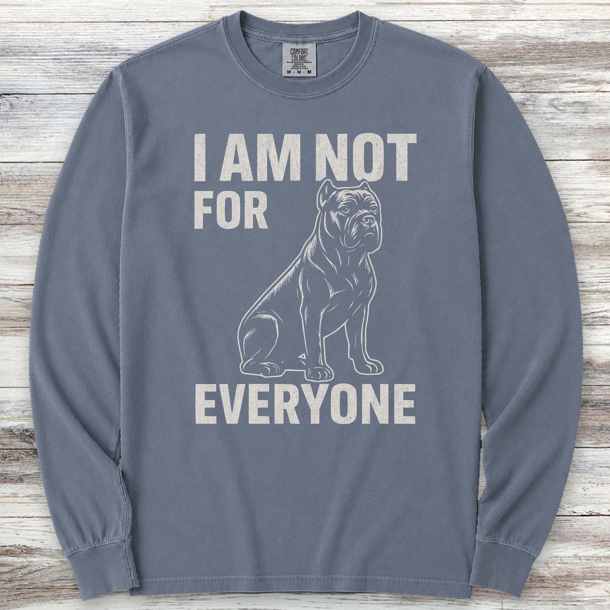 Cane Corso Not 4 Everyone Long Sleeve Tee - Blue Jean