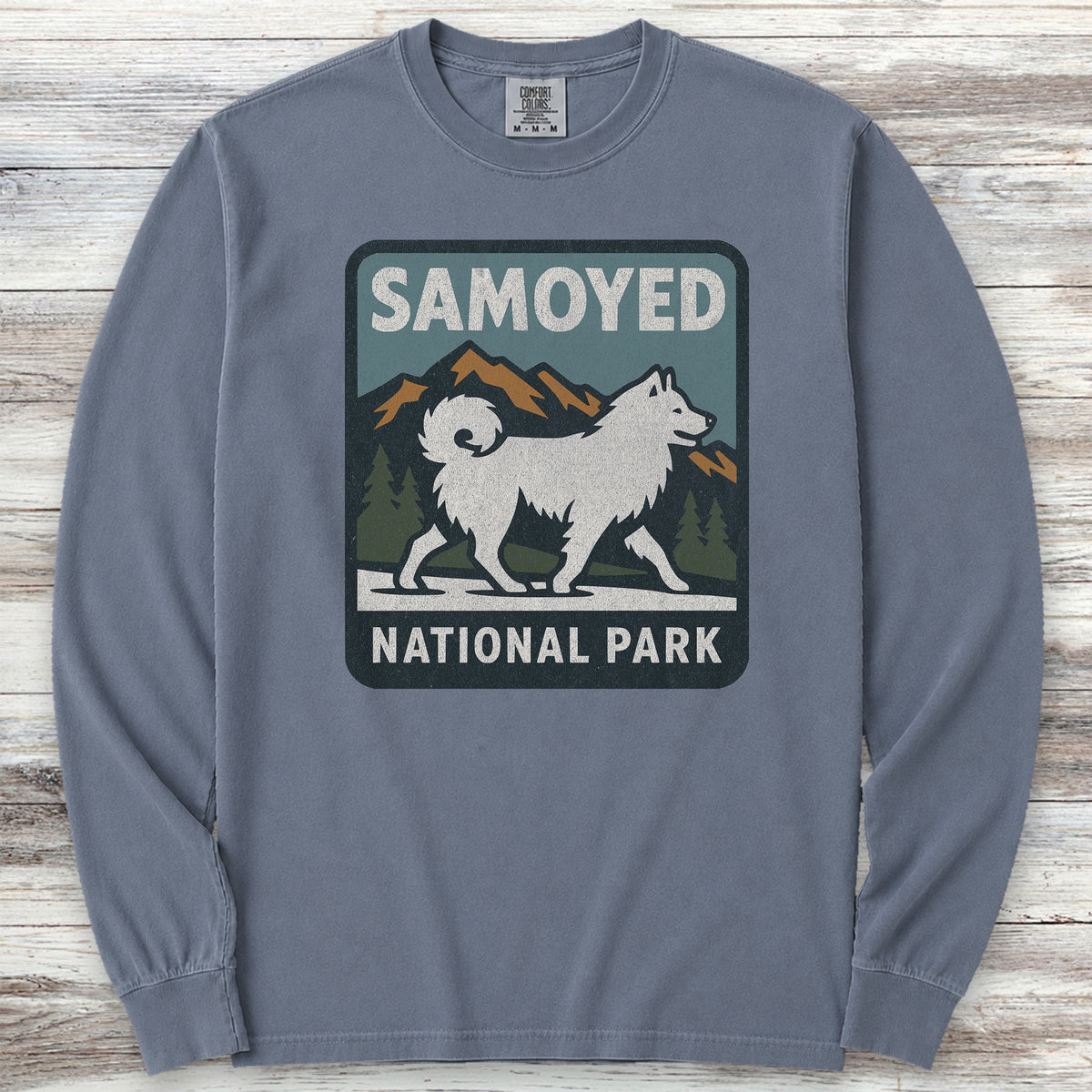 Samoyed National Park Long Sleeve Tee - Blue Jean