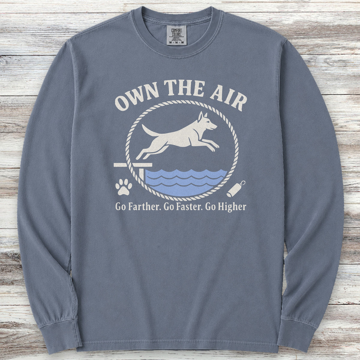 Belgian Malinois Own The Air Long Sleeve Tee - Blue Jean
