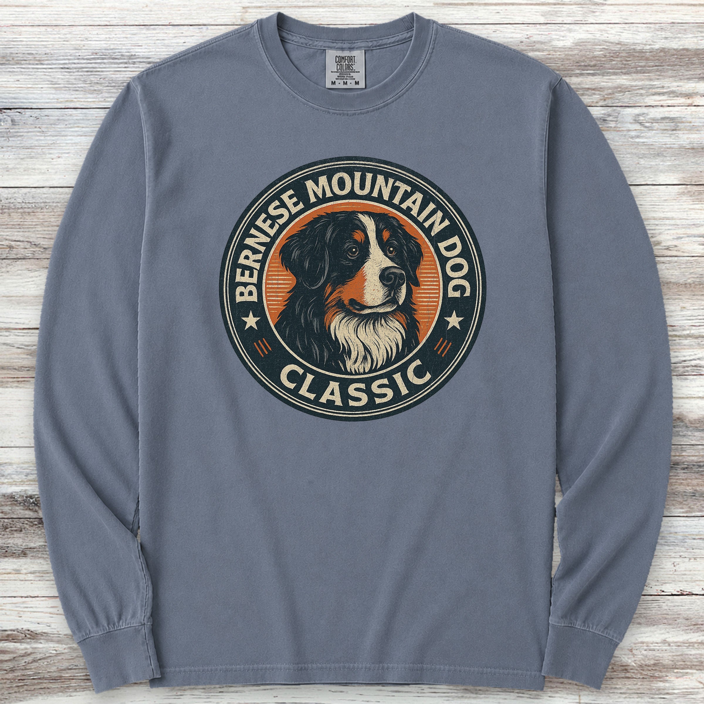 Bernese Mountain Dog Classic Long Sleeve Tee - Blue Jean
