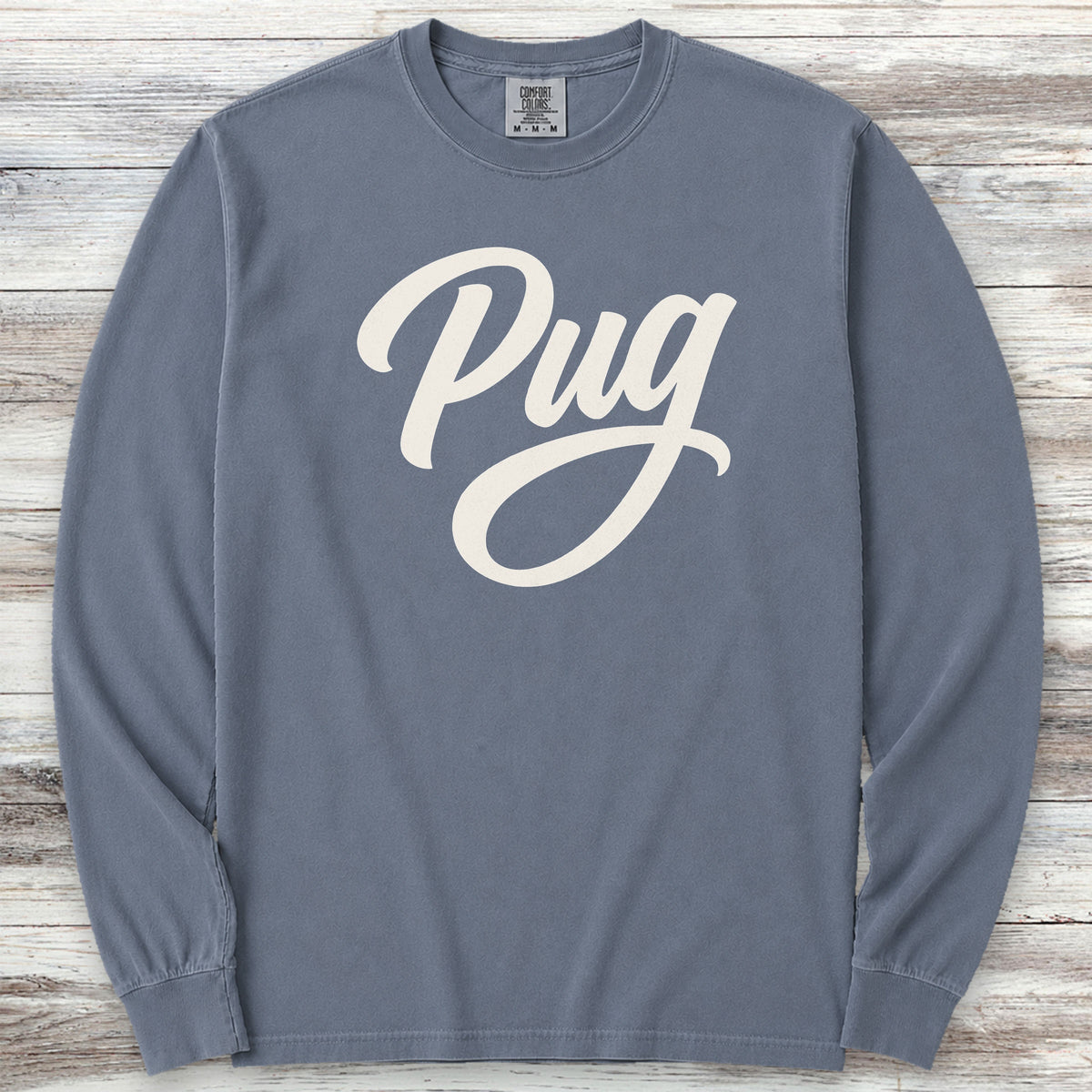 Pug Team Long Sleeve Tee - Blue Jean