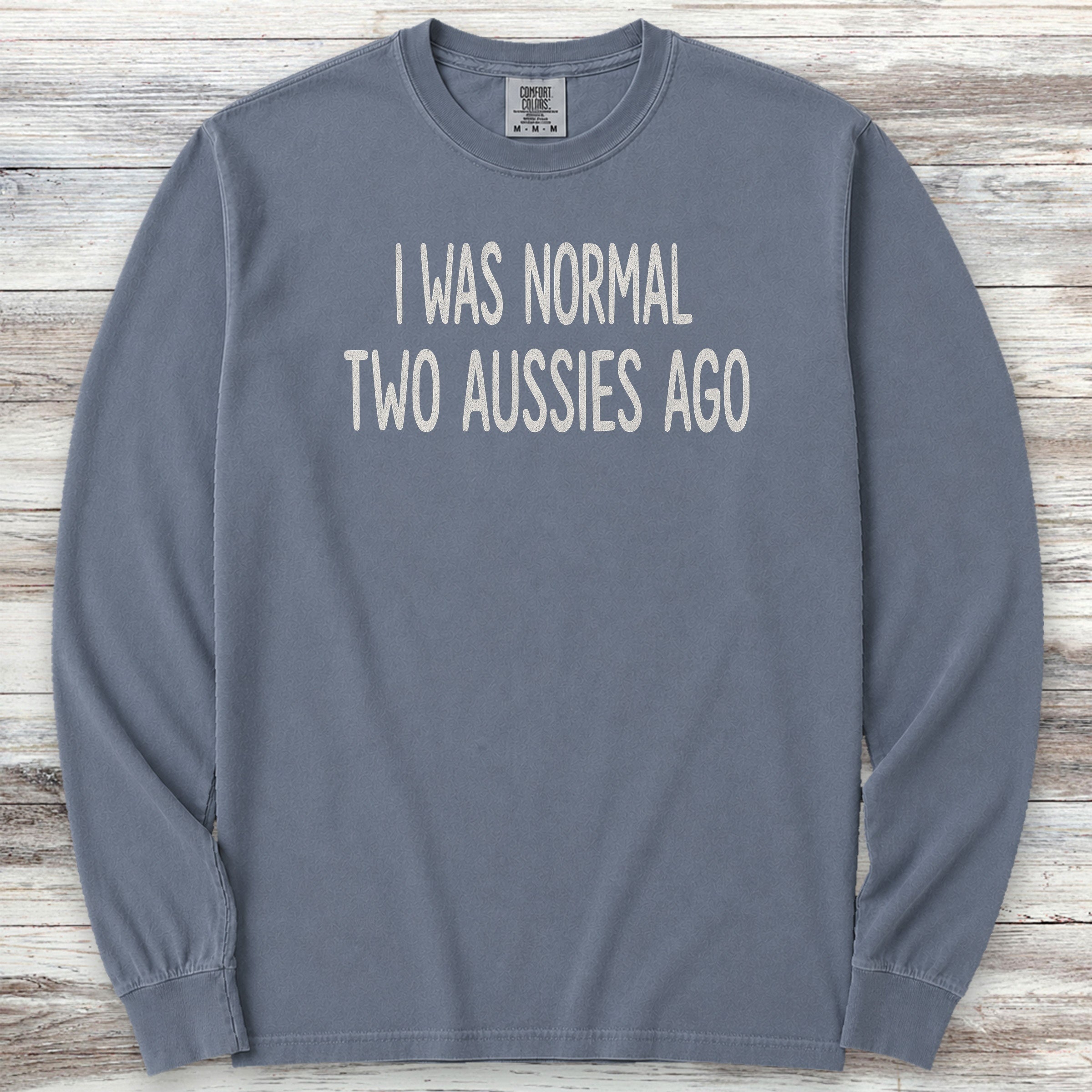 Australian Shepherd Aussie Normal Long Sleeve Tee - Blue Jean
