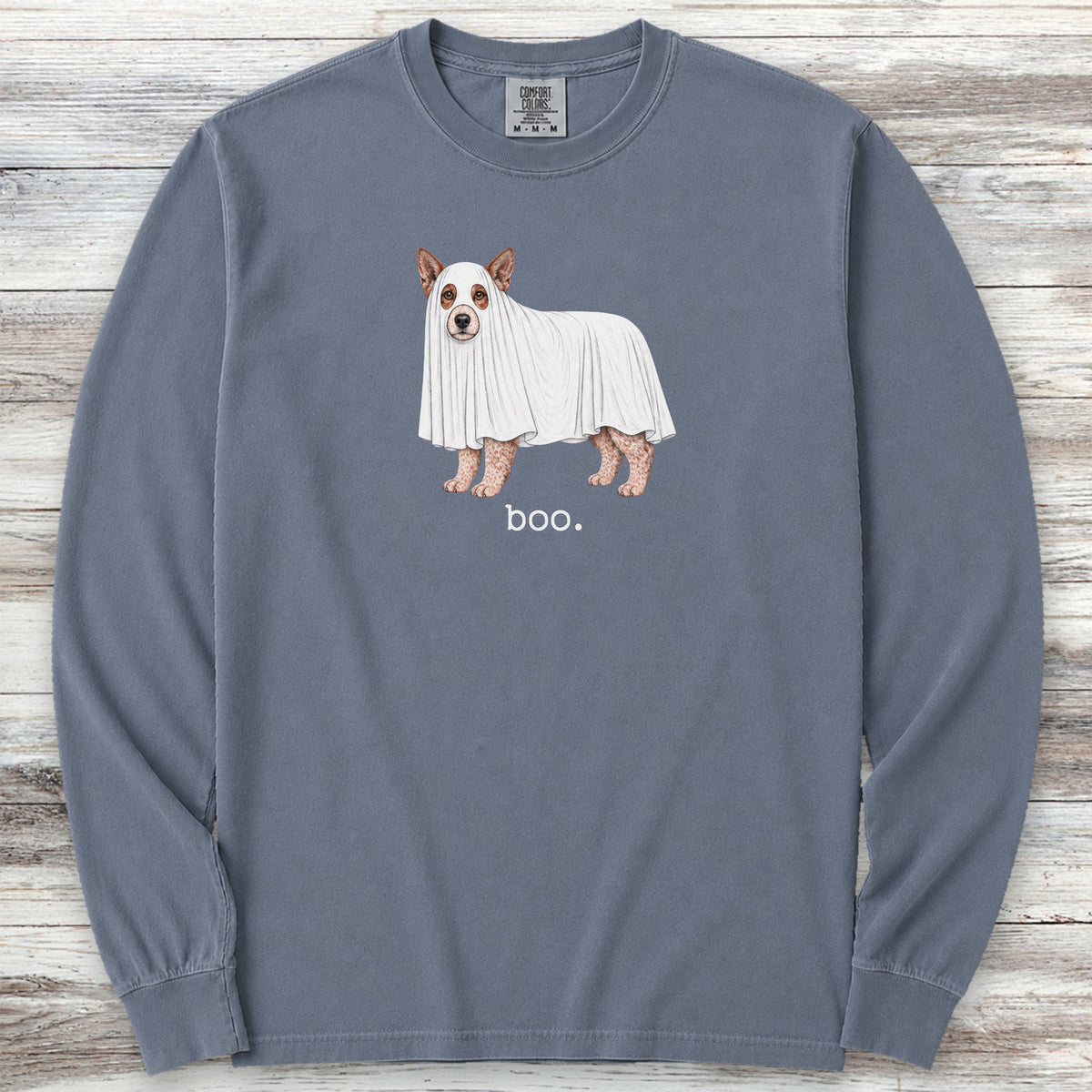 Australian Cattle Dog Red Boo Long Sleeve Tee - Blue Jean