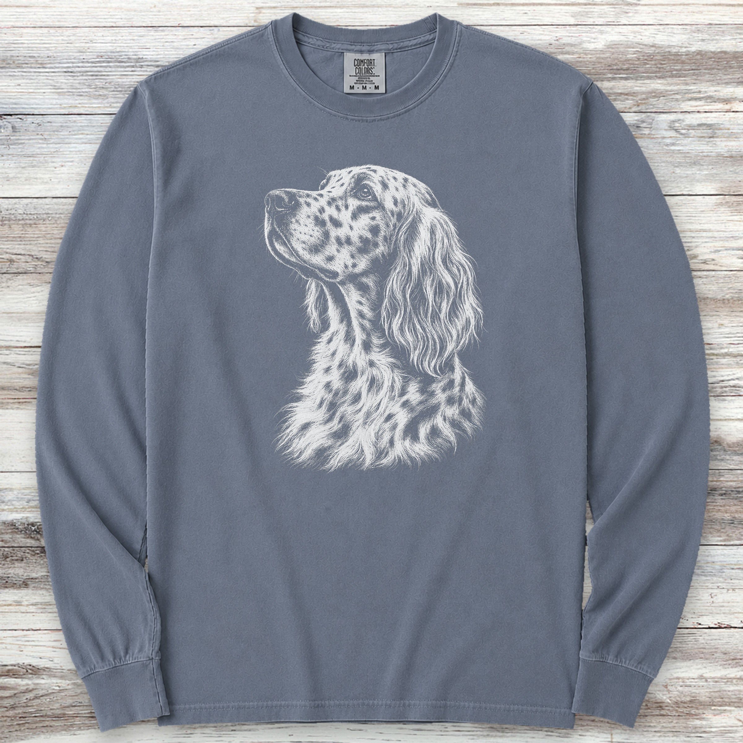 English Setter Loyalty Long Sleeve Tee - Blue Jean