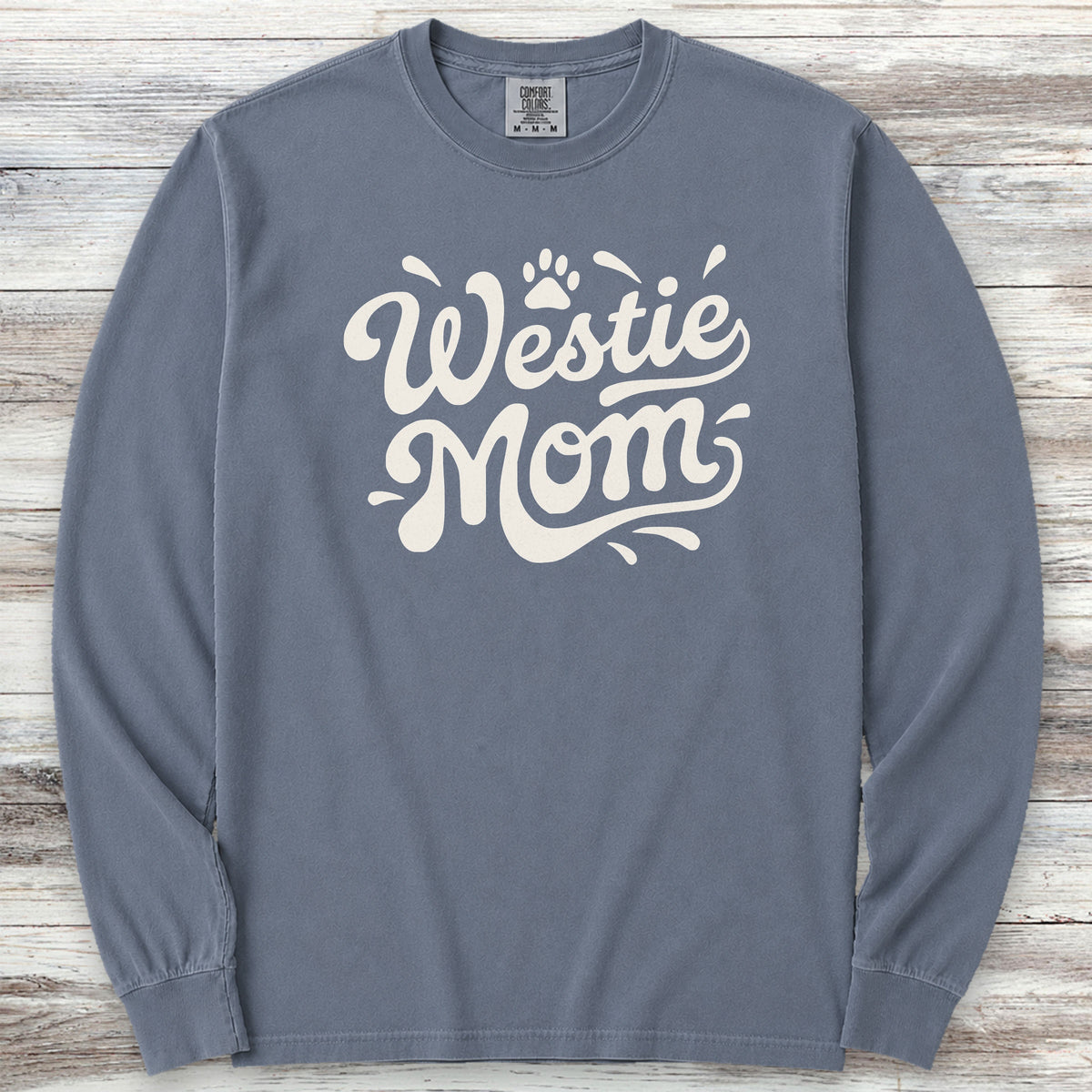 West Highland Groovy Mom Long Sleeve Tee - Blue Jean