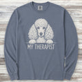 Poodle Light Therapist Long Sleeve Tee - Blue Jean