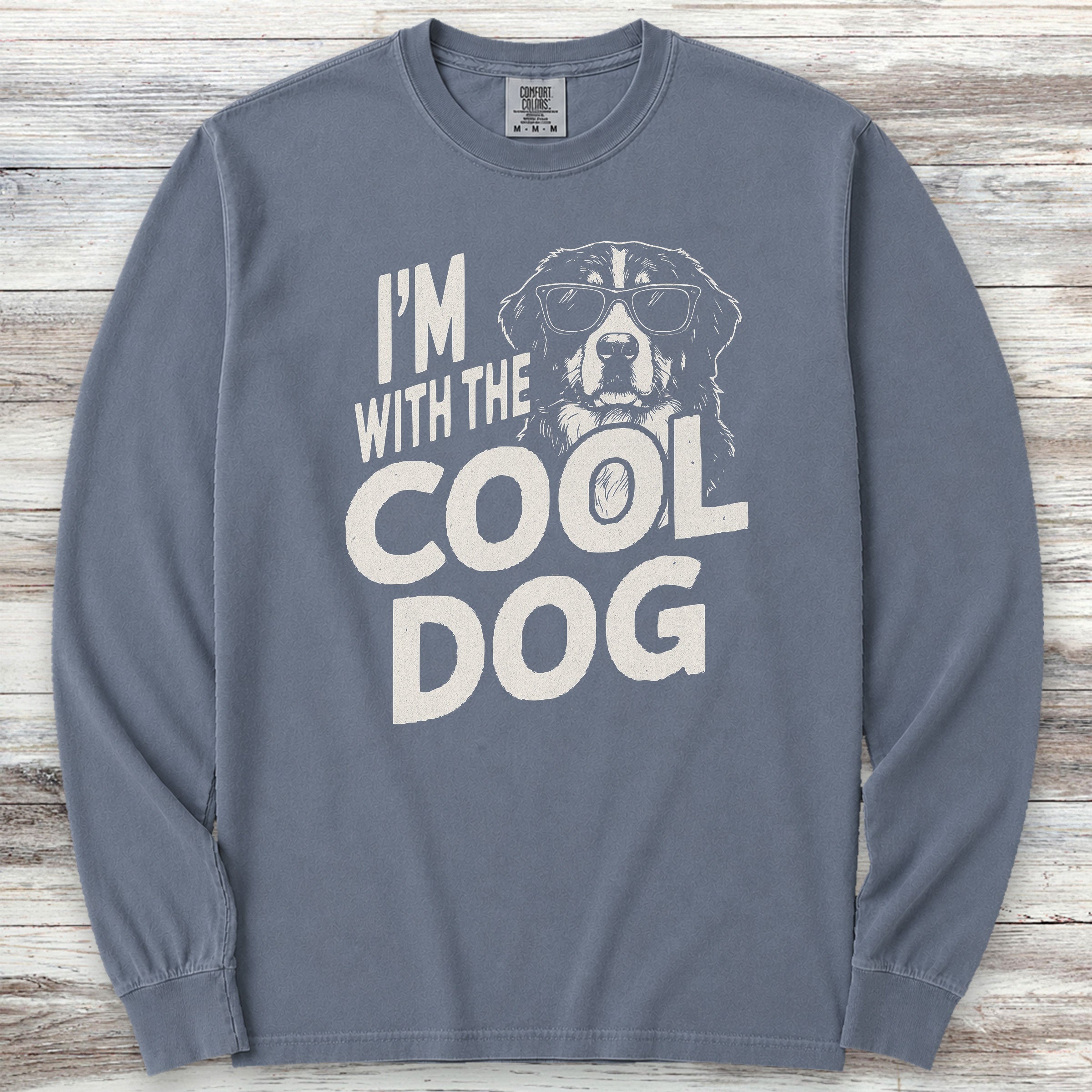 Bernese Mountain Dog Cool Long Sleeve Tee - Blue Jean