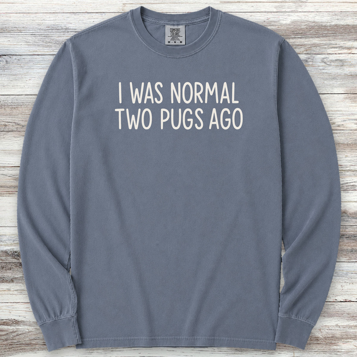 Pug Normal Long Sleeve Tee - Blue Jean