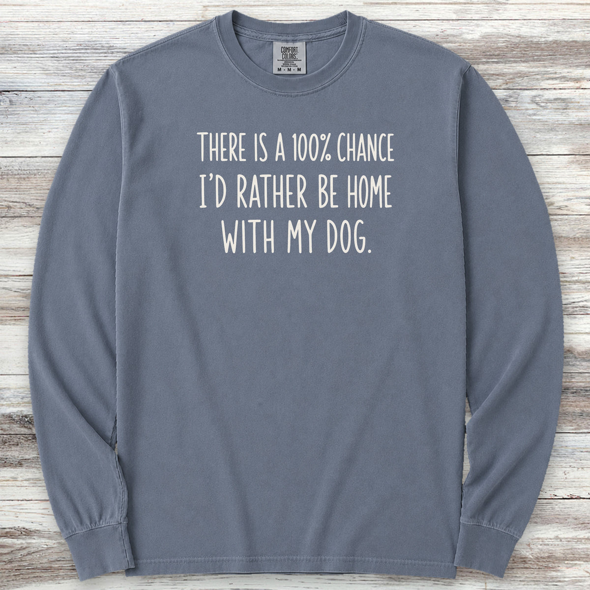 I'd Rather Be Home Long Sleeve Tee - Blue Jean