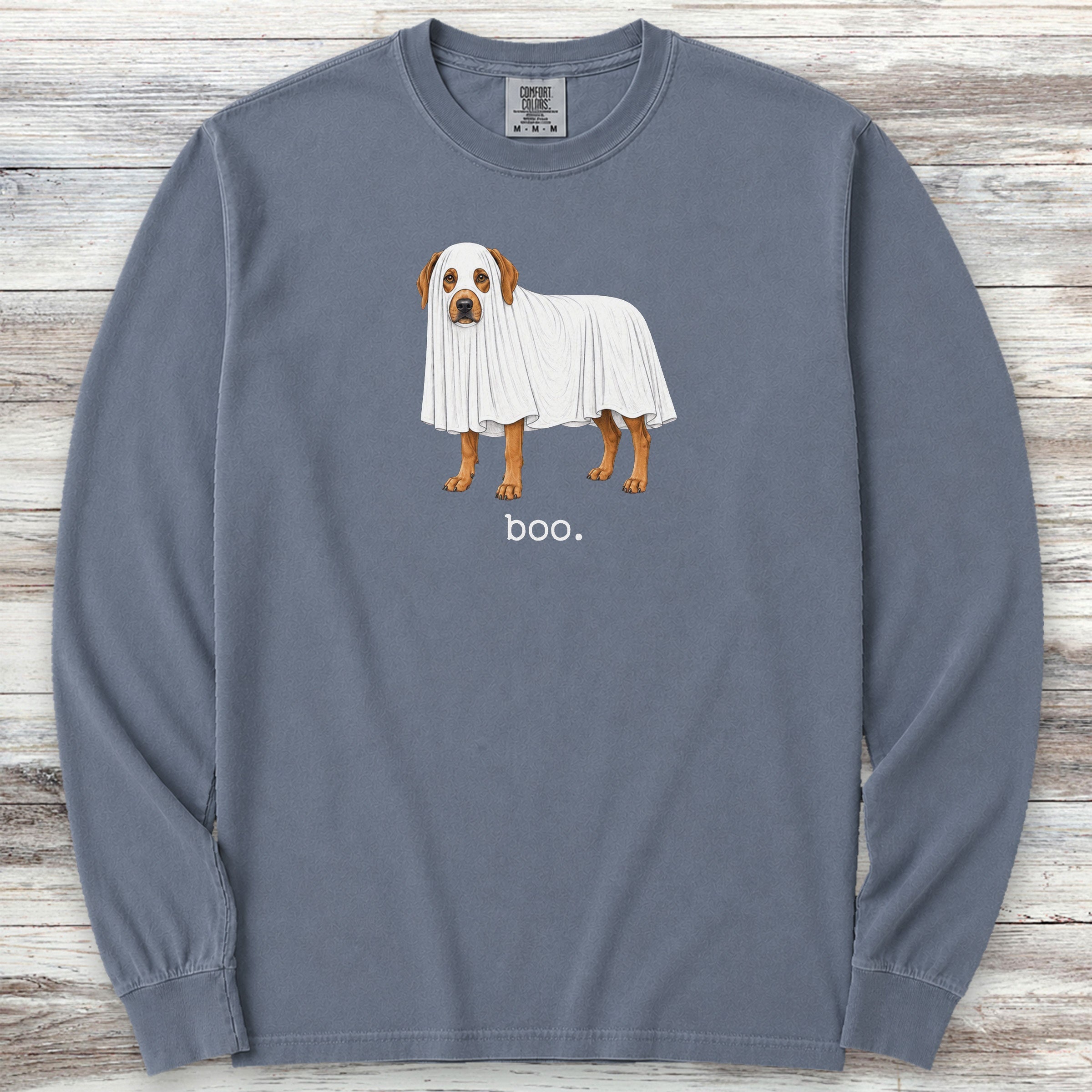 Rhodesian Ridgeback Boo Long Sleeve Tee - Blue Jean
