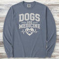 Dogs Are Medicine Long Sleeve Tee - Blue Jean