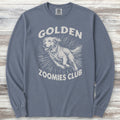 Golden Retriever Zoomies Long Sleeve Tee - Blue Jean