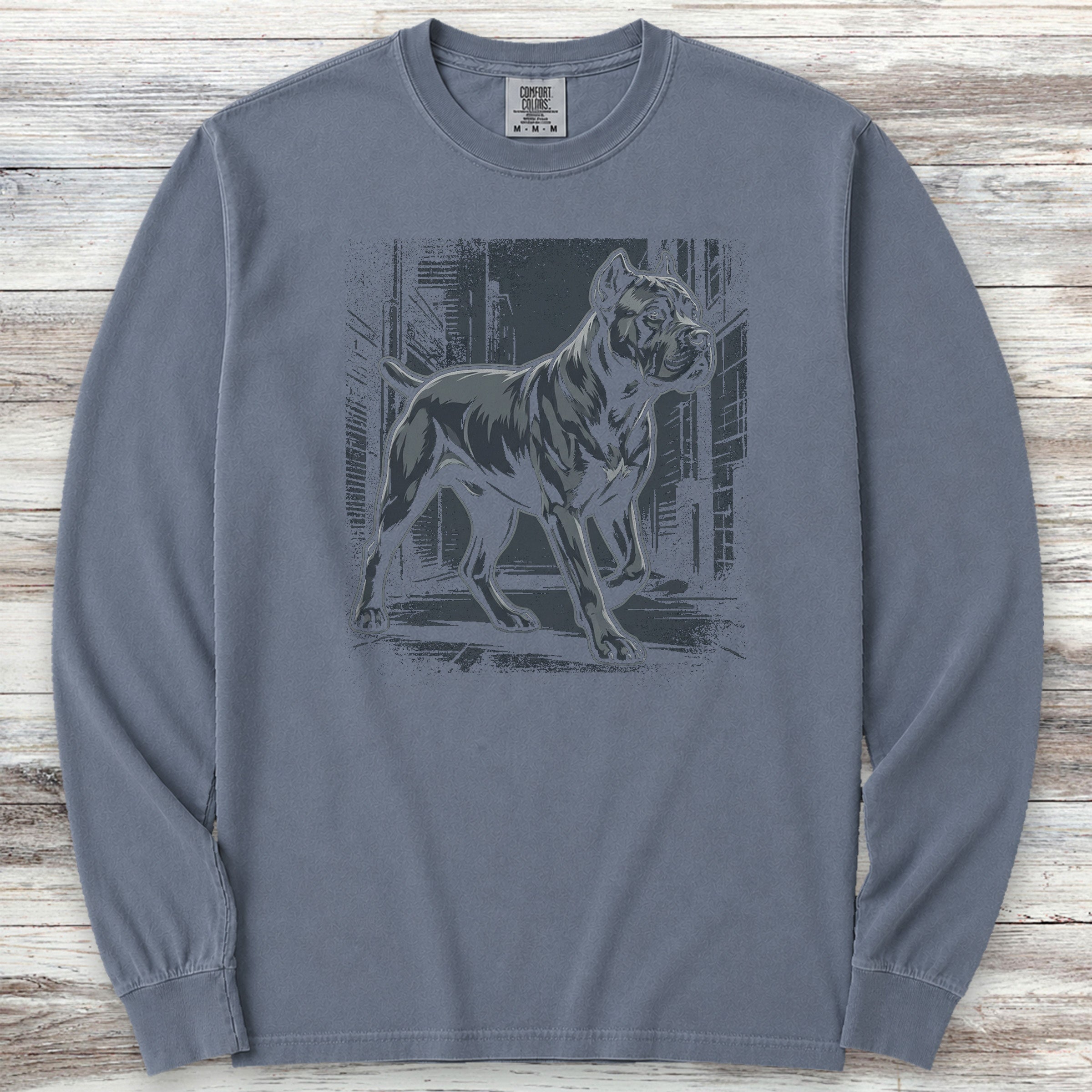 Cane Corso Street Long Sleeve Tee - Blue Jean