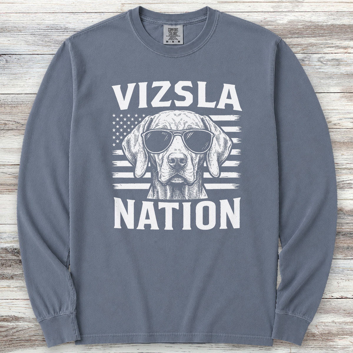 Vizsla Nation Long Sleeve Tee - Blue Jean