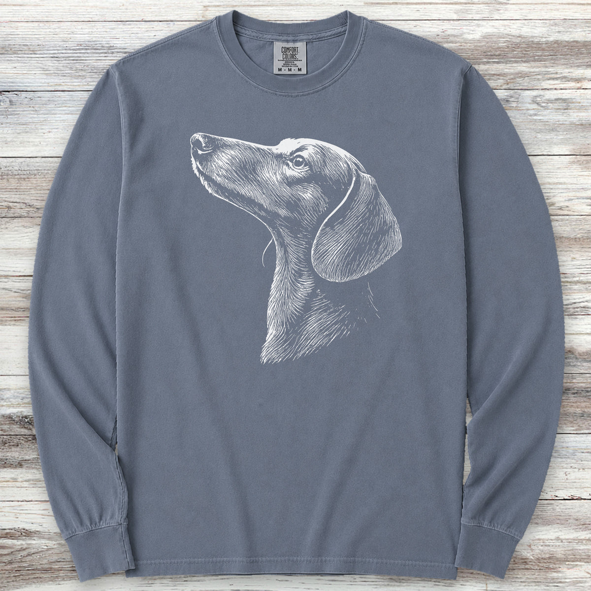 Dachshund Loyalty Long Sleeve Tee - Blue Jean