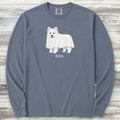 Samoyed Boo Long Sleeve Tee - Blue Jean