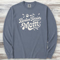 Boston Terrier Groovy Mom Long Sleeve Tee - Blue Jean