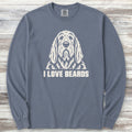 Otterhound I Love Beards Long Sleeve Tee - Blue Jean