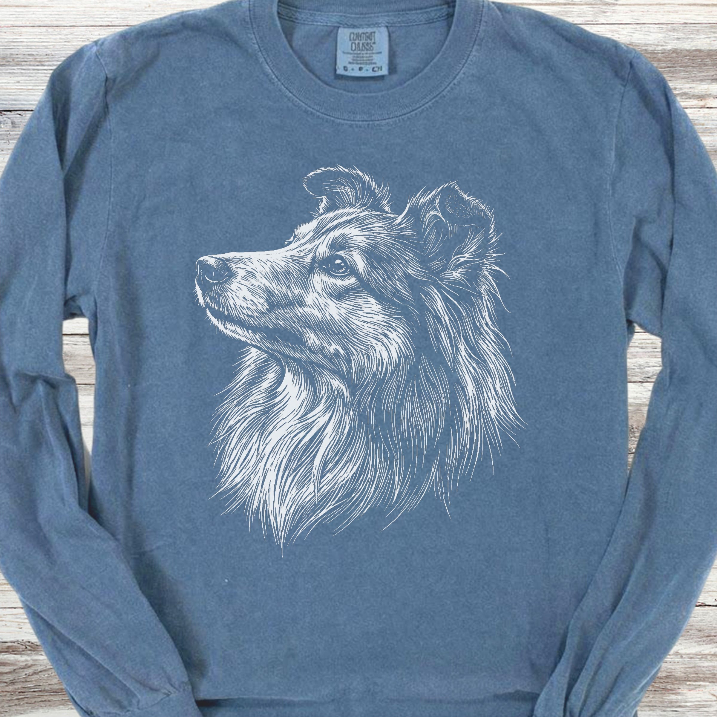 Shetland Sheepdog Loyalty Long Sleeve Tee - Blue Jean