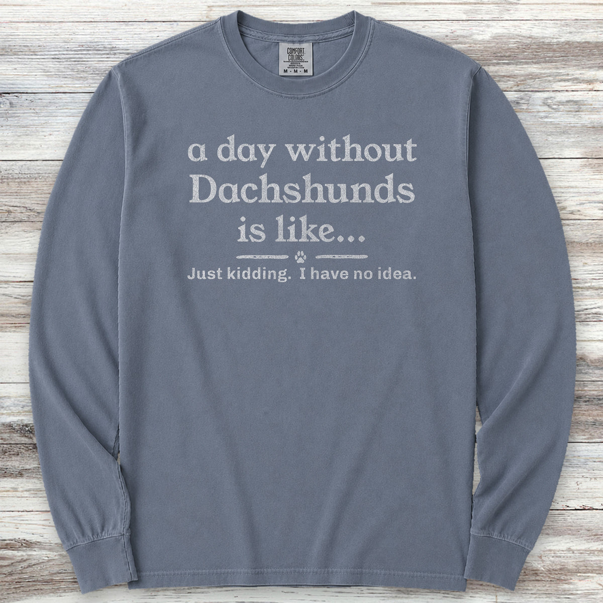 Dachshund Days Long Sleeve Tee - Blue Jean