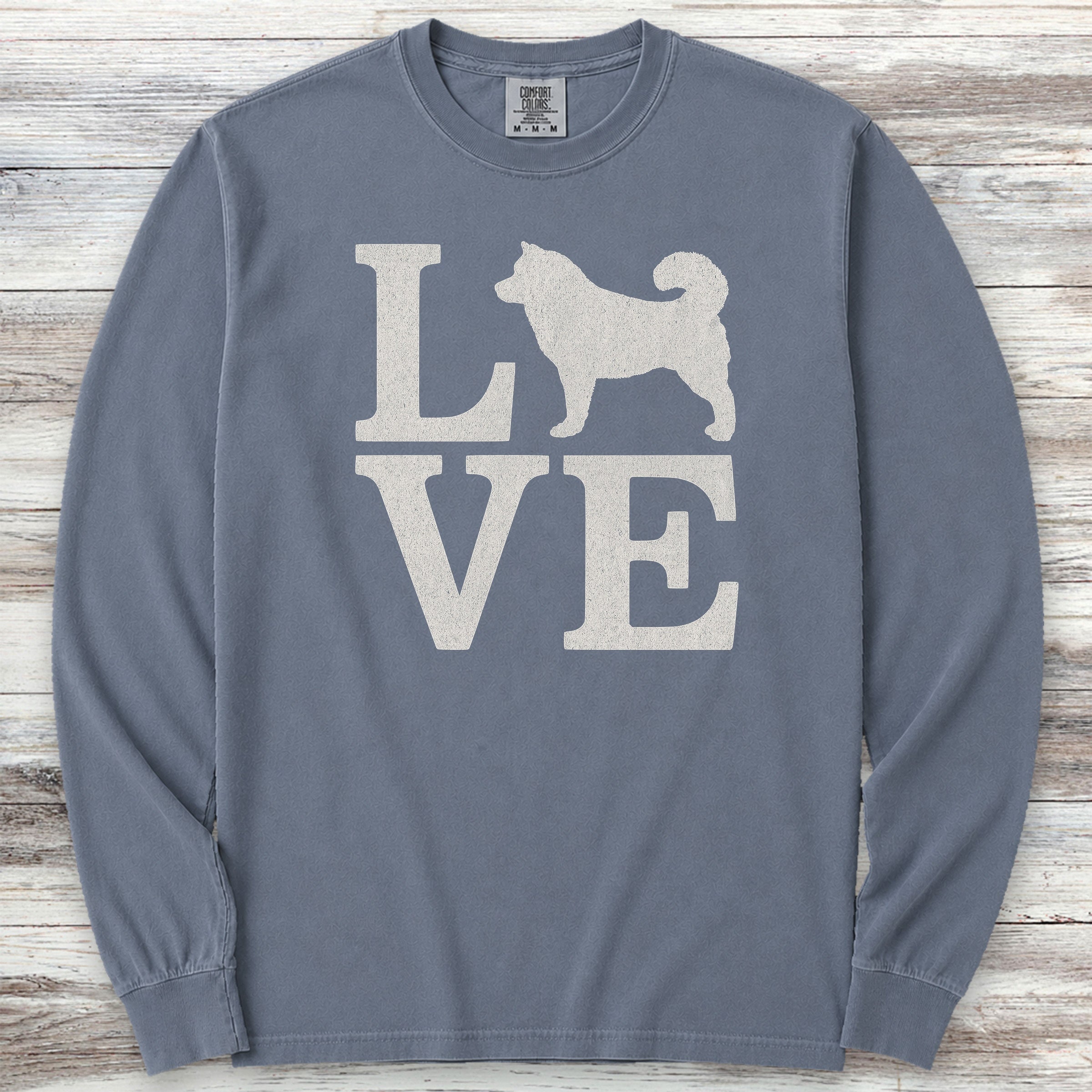 Malamute Love Long Sleeve Tee - Blue Jean