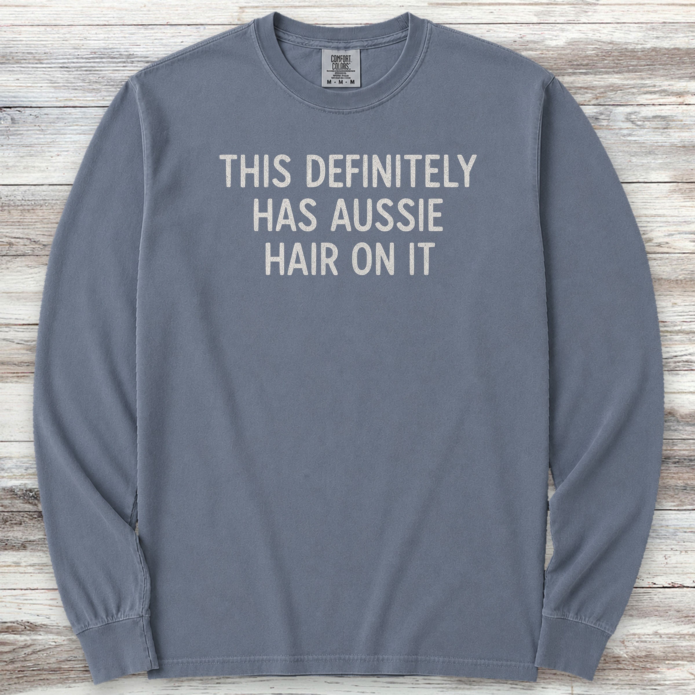 Australian Shepherd Hair Long Sleeve Tee - Blue Jean
