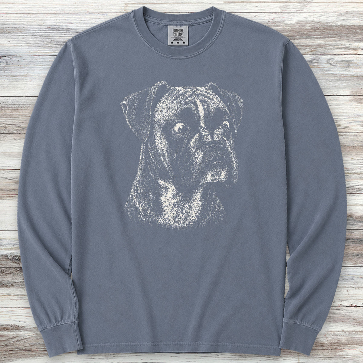 Boxer Butterfly Long Sleeve Tee - Blue Jean